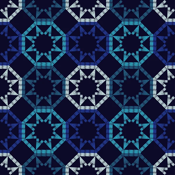 줄무늬의 별입니다 에스닉 보헤미안 레이스 패브릭에 전통적인 패턴입니다 모티브 사용할 — 스톡 벡터