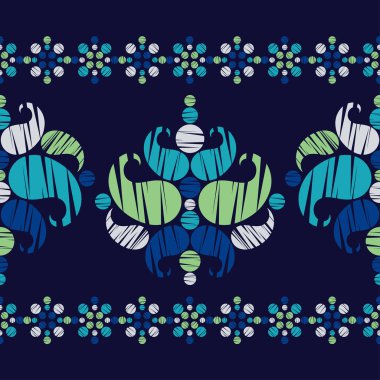 Paisley süsleme. Polka nokta. Etnik Boho Dikişsiz desen. Ikat. Geleneksel süs. Halk motif. Duvar kağıdı, tekstil, davet kartı, sarma, Web sayfası arka plan için kullanılabilir.