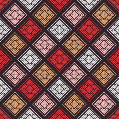 Etnik Boho Dikişsiz desen. Dantel. Kumaş üzerine nakış. Patchwork dokusu. Dokuma. Geleneksel süs. Kabile deseni. Halk motif. Duvar kağıdı, tekstil, sarma, Web için kullanılabilir.