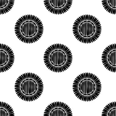 Polka noktalar Dikişsiz desen. Etnik figürlerin mozaiği. Desenli doku. Geometrik arka plan. Duvar kağıdı, tekstil, davet kartı, sarma, Web sayfası arka plan için kullanılabilir.