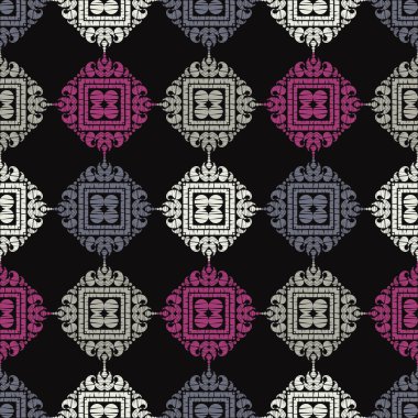 Etnik Boho Dikişsiz desen. Dantel. Kumaş üzerine nakış. Patchwork dokusu. Dokuma. Geleneksel süs. Kabile deseni. Halk motif. Duvar kağıdı, tekstil, sarma, Web için kullanılabilir.