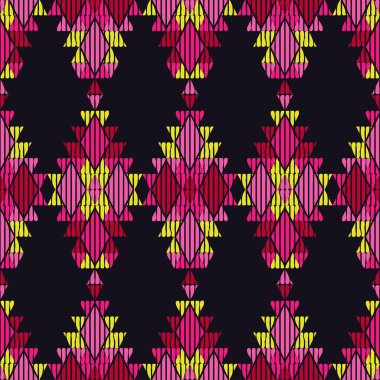 Etnik Boho Dikişsiz desen. Dantel. Kumaş üzerine nakış. Patchwork dokusu. Dokuma. Geleneksel süs. Kabile deseni. Halk motif. Duvar kağıdı, tekstil, sarma, Web için kullanılabilir.