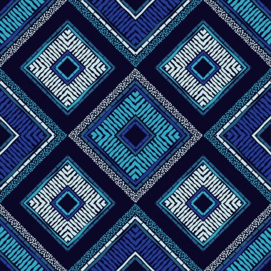 Etnik Boho Dikişsiz desen. Dantel. Kumaş üzerine nakış. Patchwork dokusu. Dokuma. Geleneksel süs. Kabile deseni. Halk motif. Duvar kağıdı, tekstil, sarma, Web için kullanılabilir.