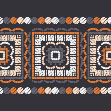 Etnik Boho Dikişsiz desen. Dantel. Kumaş üzerine nakış. Patchwork dokusu. Dokuma. Geleneksel süs. Kabile deseni. Halk motif. Duvar kağıdı, tekstil, sarma, Web için kullanılabilir.