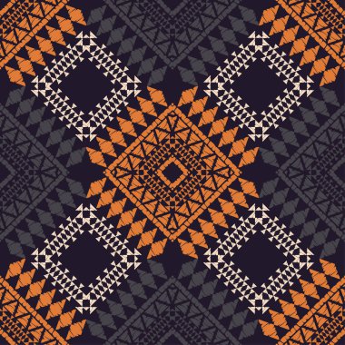 Etnik Boho Dikişsiz desen. Dantel. Kumaş üzerine nakış. Patchwork dokusu. Dokuma. Geleneksel süs. Kabile deseni. Halk motif. Duvar kağıdı, tekstil, sarma, Web için kullanılabilir.