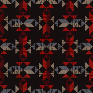 Etnik Boho Dikişsiz desen. Dantel. Kumaş üzerine nakış. Patchwork dokusu. Dokuma. Geleneksel süs. Kabile deseni. Halk motif. Duvar kağıdı, tekstil, sarma, Web için kullanılabilir.