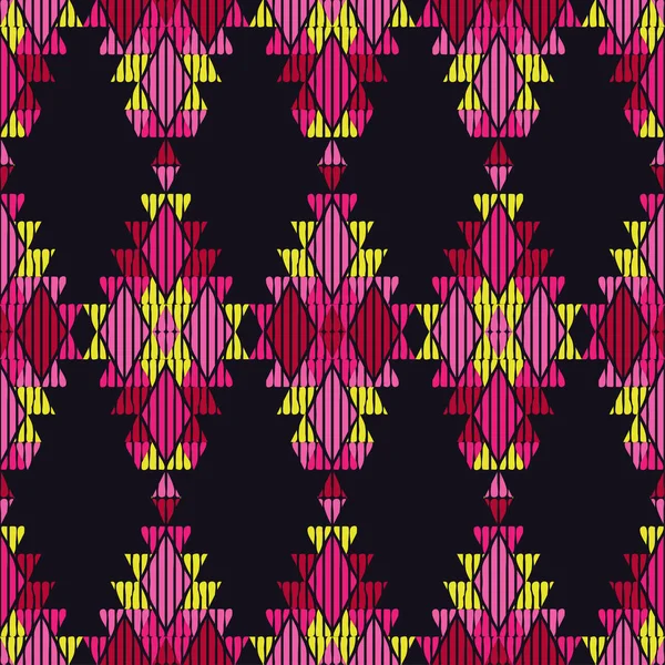 Patrón Étnico Boho Sin Costuras Encaje Bordado Tela Textura Patchwork — Vector de stock