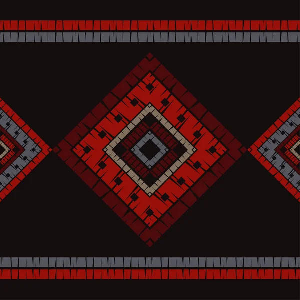Etnic Boho Model Fără Sudură Dantelă Broderie Tesatura Textura Mozaic — Vector de stoc