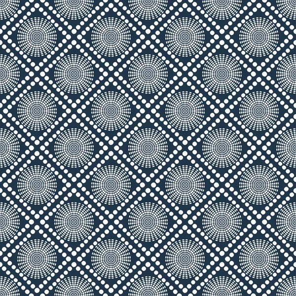 Polka Noktalar Dikişsiz Desen Etnik Figürlerin Mozaiği Desenli Doku Geometrik — Stok Vektör