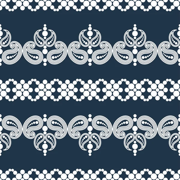 Paisley Ornament Polka Dot Etnische Boho Naadloze Patroon Ikat Traditionele — Stockvector