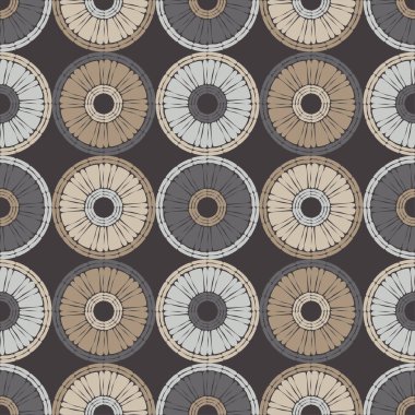 Polka noktalar Dikişsiz desen. Etnik figürlerin mozaiği. Desenli doku. Geometrik arka plan. Duvar kağıdı, tekstil, davet kartı, sarma, Web sayfası arka plan için kullanılabilir.