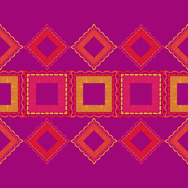 Полосы Зебры Бесшовный Рисунок Этнического Бохо Кружево Вышивка Ткани Пэтчворк — стоковый вектор