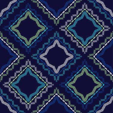 Etnik Boho Dikişsiz desen. Dantel. Kumaş üzerine nakış. Patchwork dokusu. Dokuma. Geleneksel süs. Kabile deseni. Halk motif. Duvar kağıdı, tekstil, sarma, Web için kullanılabilir.