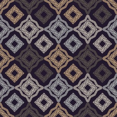 Etnik Boho Dikişsiz desen. Dantel. Kumaş üzerine nakış. Patchwork dokusu. Dokuma. Geleneksel süs. Kabile deseni. Halk motif. Duvar kağıdı, tekstil, sarma, Web için kullanılabilir.