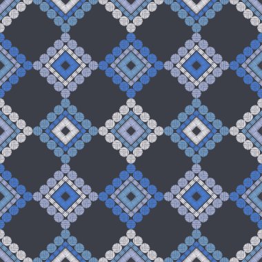 Polka noktalar Dikişsiz desen. Etnik figürlerin mozaiği. Desenli doku. Geometrik arka plan. Duvar kağıdı, tekstil, davet kartı, sarma, Web sayfası arka plan için kullanılabilir.