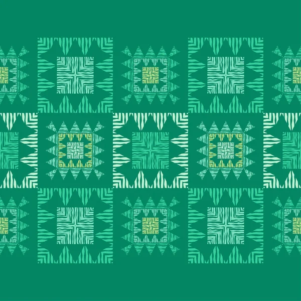 Patrón Étnico Boho Sin Costuras Encaje Bordado Tela Textura Patchwork — Vector de stock