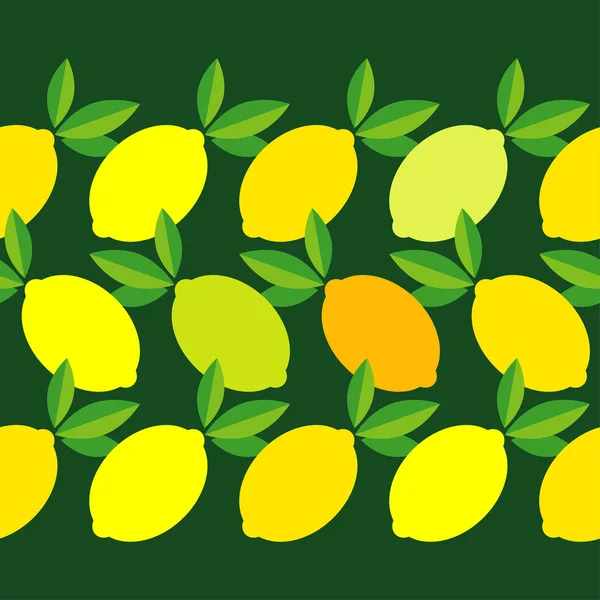 Motif Sans Couture Avec Des Citrons Décoratifs Beau Dessin Animé — Image vectorielle