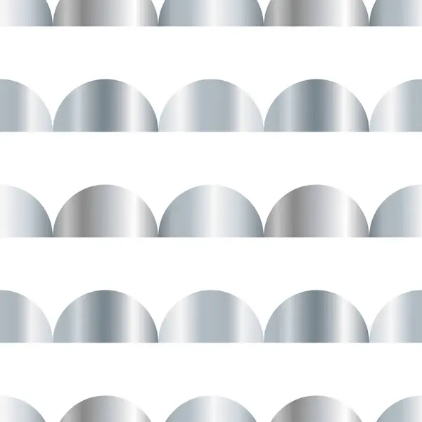 Plata Patrón Sin Costuras Lunares Mosaico Figuras Étnicas Textura Modelada — Vector de stock