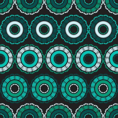 Polka noktalar Dikişsiz desen. Etnik figürlerin mozaiği. Desenli doku. Geometrik arka plan. Duvar kağıdı, tekstil, davet kartı, sarma, Web sayfası arka plan için kullanılabilir.