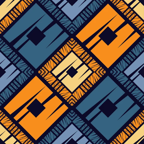 Patrón Étnico Boho Sin Costuras Encaje Bordado Tela Textura Patchwork — Vector de stock