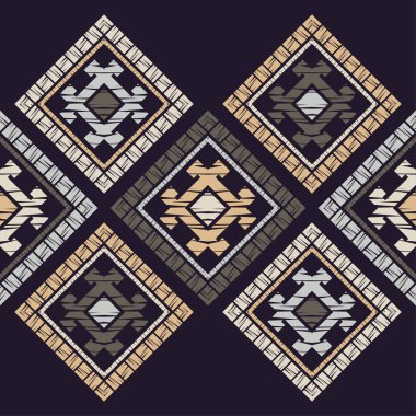 Etnik Boho Dikişsiz desen. Dantel. Kumaş üzerine nakış. Patchwork dokusu. Dokuma. Geleneksel süs. Kabile deseni. Halk motif. Duvar kağıdı, tekstil, sarma, Web için kullanılabilir. 