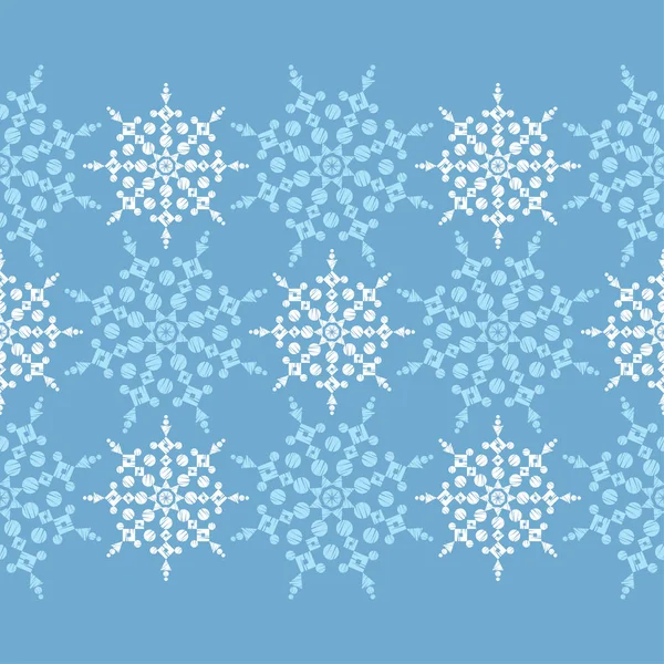 クリスマスの雪片だエスニックボヘミアンシームレスなパターン レース 布に刺繍 パッチワークの質感 伝統的な装飾 部族の柄フォークモチーフ テキスタイル ラッピング ウェブのために使用することができます — ストックベクタ