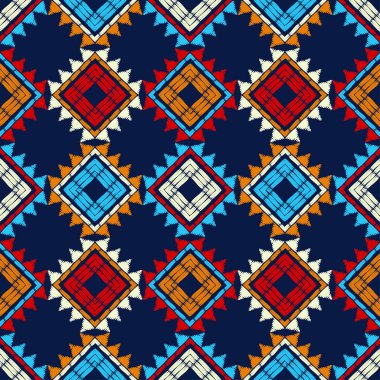 Etnik Boho Dikişsiz desen. Dantel. Kumaş üzerine nakış. Patchwork dokusu. Dokuma. Geleneksel süs. Kabile deseni. Halk motif. Duvar kağıdı, tekstil, sarma, Web için kullanılabilir.