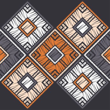 Etnik Boho Dikişsiz desen. Dantel. Kumaş üzerine nakış. Patchwork dokusu. Dokuma. Geleneksel süs. Kabile deseni. Halk motif. Duvar kağıdı, tekstil, sarma, Web için kullanılabilir.