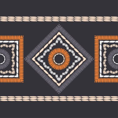 Etnik Boho Dikişsiz desen. Dantel. Kumaş üzerine nakış. Patchwork dokusu. Dokuma. Geleneksel süs. Kabile deseni. Halk motif. Duvar kağıdı, tekstil, sarma, Web için kullanılabilir.