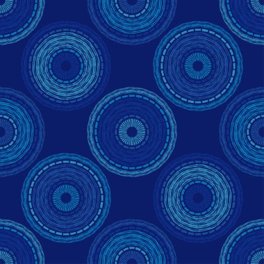 Polka noktalar Dikişsiz desen. Etnik figürlerin mozaiği. Desenli doku. Geometrik arka plan. Duvar kağıdı, tekstil, davet kartı, sarma, Web sayfası arka plan için kullanılabilir.