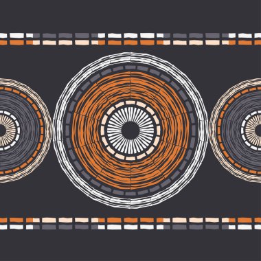 Polka noktalar Dikişsiz desen. Etnik figürlerin mozaiği. Desenli doku. Geometrik arka plan. Duvar kağıdı, tekstil, davet kartı, sarma, Web sayfası arka plan için kullanılabilir.