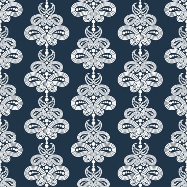 Paisley süsleme. Polka nokta. Etnik Boho Dikişsiz desen. Ikat. Geleneksel süs. Halk motif. Duvar kağıdı, tekstil, davet kartı, sarma, Web sayfası arka plan için kullanılabilir. 