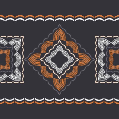 Etnik Boho Dikişsiz desen. Dantel. Kumaş üzerine nakış. Patchwork dokusu. Dokuma. Geleneksel süs. Kabile deseni. Halk motif. Duvar kağıdı, tekstil, sarma, Web için kullanılabilir.