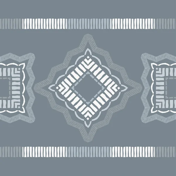 Etniczny Boho Bezszwowy Wzór Koronki Haft Tkaninie Mozaiki Tekstury Tkania — Wektor stockowy