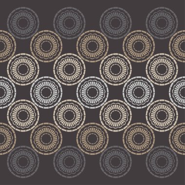 Polka noktalar Dikişsiz desen. Etnik figürlerin mozaiği. Desenli doku. Geometrik arka plan. Duvar kağıdı, tekstil, davet kartı, sarma, Web sayfası arka plan için kullanılabilir. 