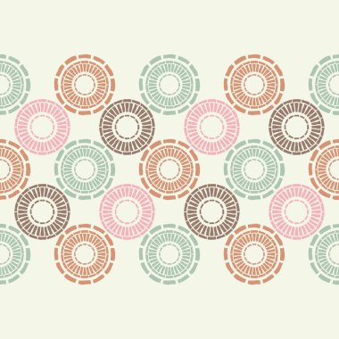 Polka noktalar Dikişsiz desen. Etnik figürlerin mozaiği. Desenli doku. Geometrik arka plan. Duvar kağıdı, tekstil, davet kartı, sarma, Web sayfası arka plan için kullanılabilir.