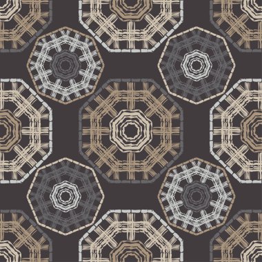 Etnik Boho Dikişsiz desen. Dantel. Kumaş üzerine nakış. Patchwork dokusu. Dokuma. Geleneksel süs. Kabile deseni. Halk motif. Duvar kağıdı, tekstil, sarma, Web için kullanılabilir.