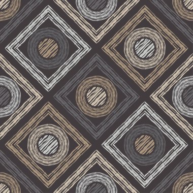 Polka noktalar Dikişsiz desen. Etnik figürlerin mozaiği. Desenli doku. Geometrik arka plan. Duvar kağıdı, tekstil, davet kartı, sarma, Web sayfası arka plan için kullanılabilir.