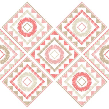 Etnik Boho Dikişsiz desen. Dantel. Kumaş üzerine nakış. Patchwork dokusu. Dokuma. Geleneksel süs. Kabile deseni. Halk motif. Duvar kağıdı, tekstil, sarma, Web için kullanılabilir. 