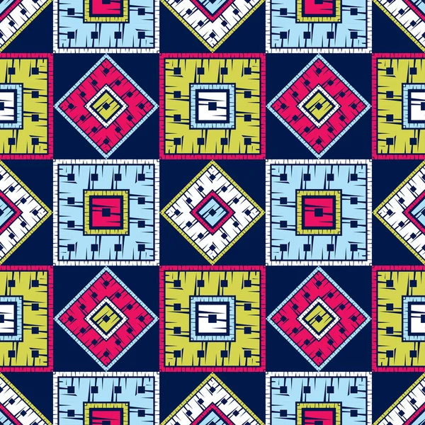 Patrón Étnico Boho Sin Costuras Encaje Bordado Tela Textura Patchwork — Vector de stock