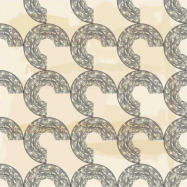 Gravur Nahtloses Muster Von Hand Gezeichneter Linearer Schraffierung Mosaik Ethnischer — Stockvektor