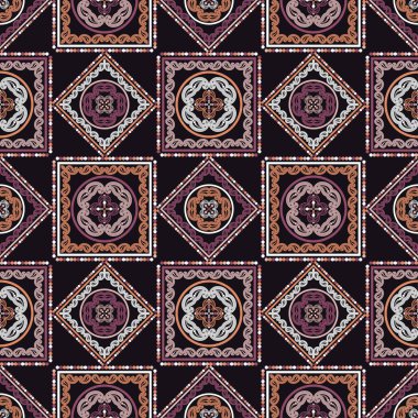 Paisley süsleme. Polka nokta. Etnik Boho Dikişsiz desen. Ikat. Geleneksel süs. Halk motif. Duvar kağıdı, tekstil, davet kartı, sarma, Web sayfası arka plan için kullanılabilir.