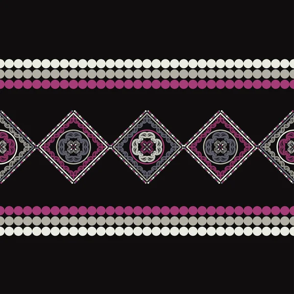 Paisley Ornament Polka Dot Ethnic Boho Seamless Pattern Ikat Traditional — Stock Vector