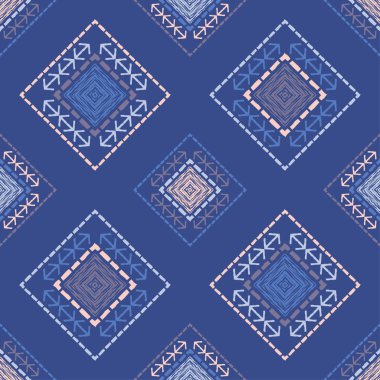 Etnik Boho Dikişsiz desen. Dantel. Kumaş üzerine nakış. Patchwork dokusu. Dokuma. Geleneksel süs. Kabile deseni. Halk motif. Duvar kağıdı, tekstil, sarma, Web için kullanılabilir. 