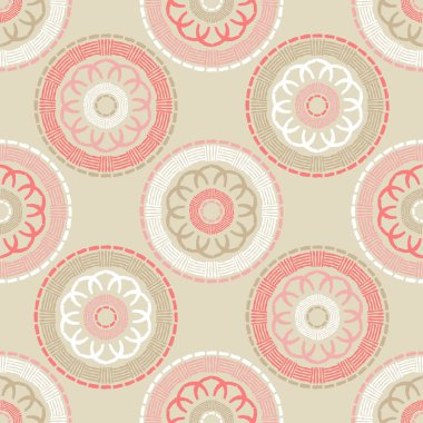 Polka noktalar Dikişsiz desen. Etnik figürlerin mozaiği. Desenli doku. Geometrik arka plan. Duvar kağıdı, tekstil, davet kartı, sarma, Web sayfası arka plan için kullanılabilir.