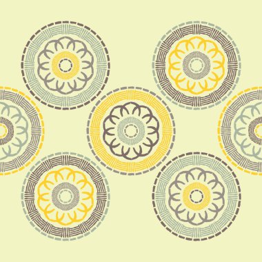 Polka noktalar Dikişsiz desen. Etnik figürlerin mozaiği. Desenli doku. Geometrik arka plan. Duvar kağıdı, tekstil, davet kartı, sarma, Web sayfası arka plan için kullanılabilir.