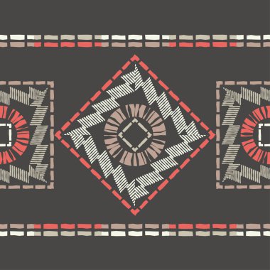 Etnik Boho Dikişsiz desen. Dantel. Kumaş üzerine nakış. Patchwork dokusu. Dokuma. Geleneksel süs. Kabile deseni. Halk motif. Duvar kağıdı, tekstil, sarma, Web için kullanılabilir. 