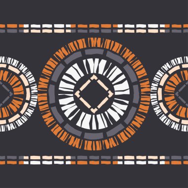 Polka noktalar Dikişsiz desen. Etnik figürlerin mozaiği. Desenli doku. Geometrik arka plan. Duvar kağıdı, tekstil, davet kartı, sarma, Web sayfası arka plan için kullanılabilir.