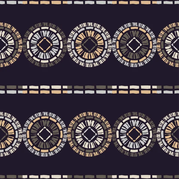 Patrón Sin Costuras Lunares Mosaico Figuras Étnicas Textura Modelada Fondo — Archivo Imágenes Vectoriales