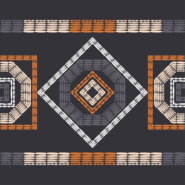 Etnik Boho Dikişsiz desen. Dantel. Kumaş üzerine nakış. Patchwork dokusu. Dokuma. Geleneksel süs. Kabile deseni. Halk motif. Duvar kağıdı, tekstil, sarma, Web için kullanılabilir.